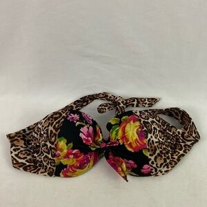 Victoria’s Secret Cheetah Floral  32D Swim Top